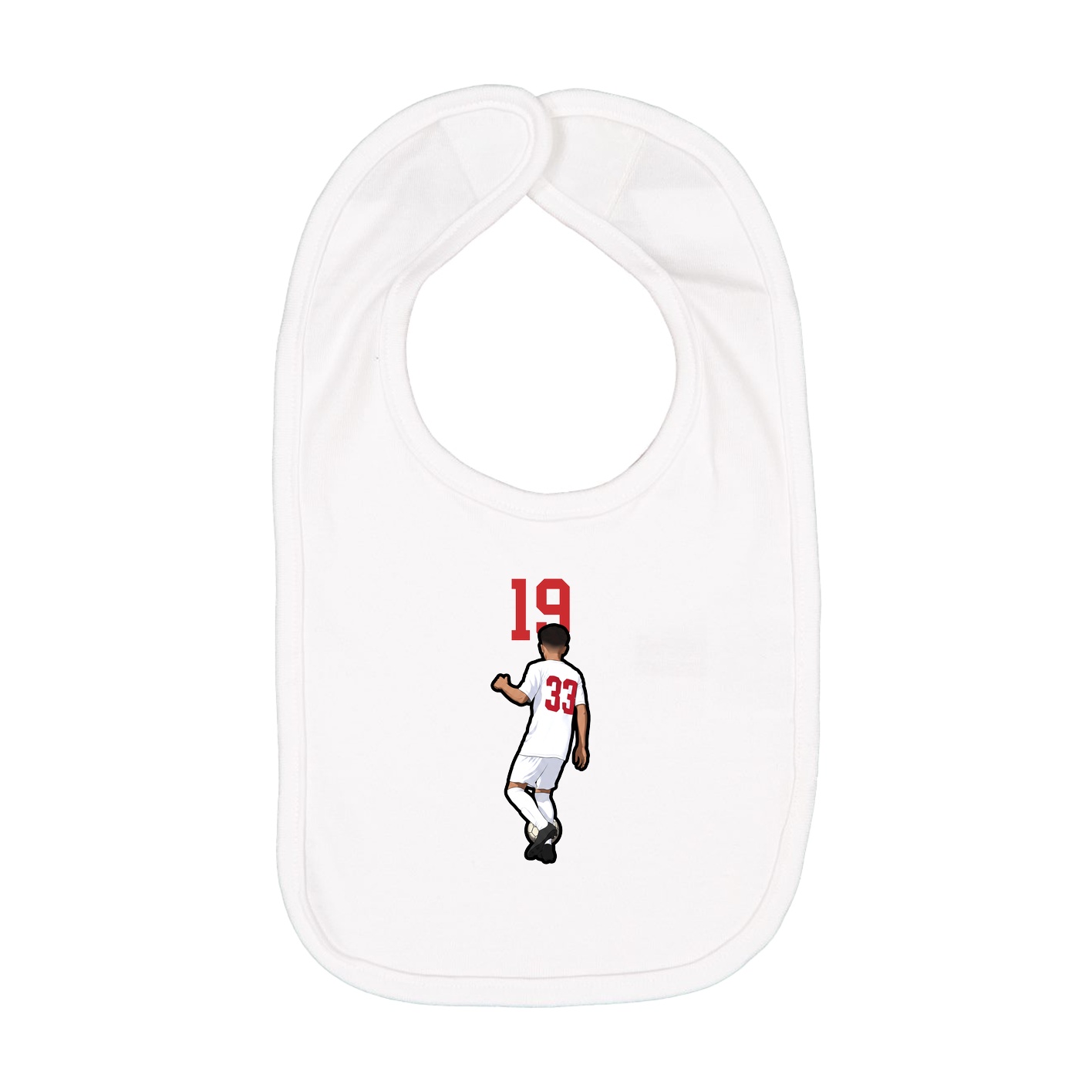Infant Bib — Number Top in White