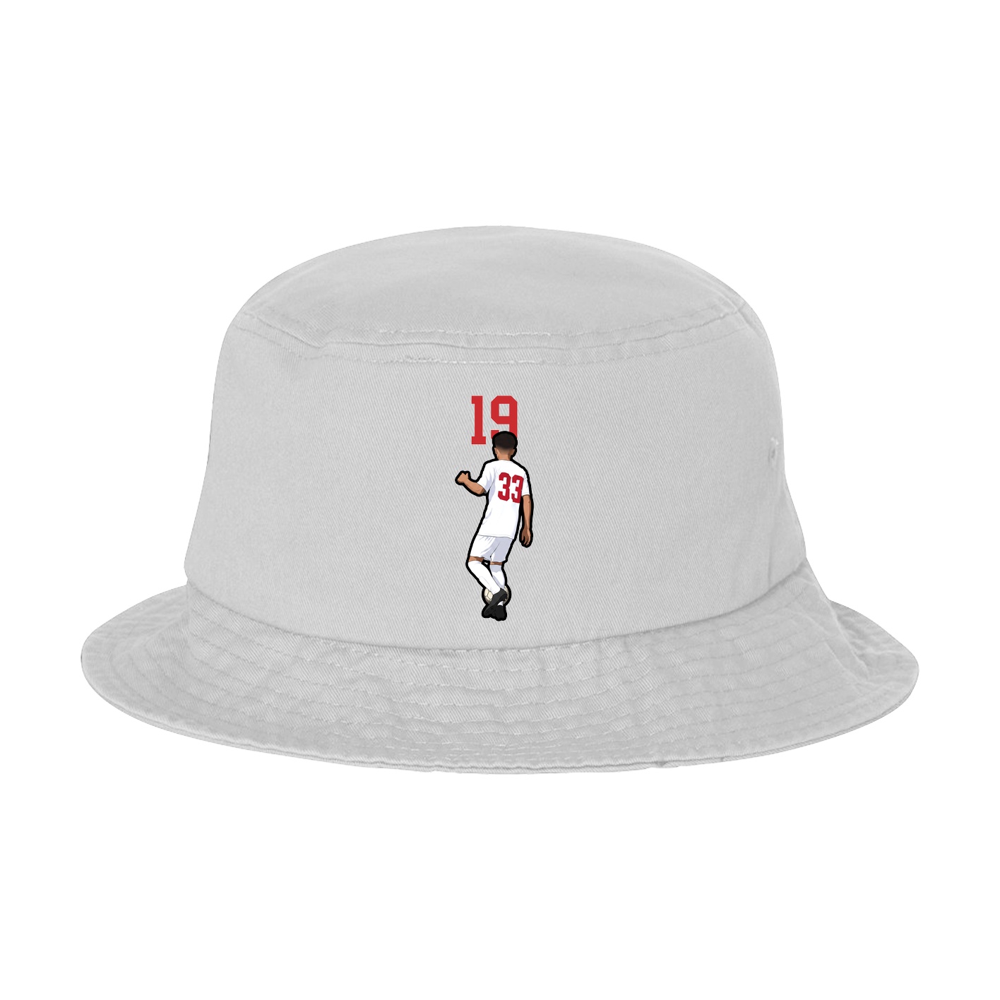Bucket Cap — Number Top in White