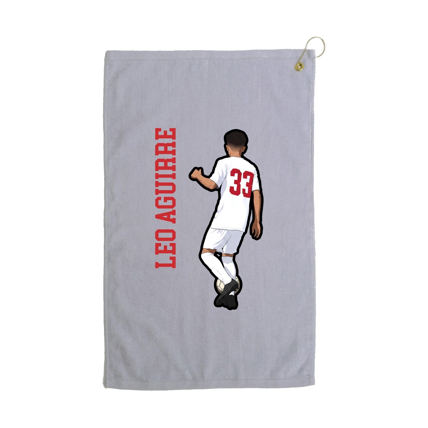 Golf Towel — Name Vertical in Grey
