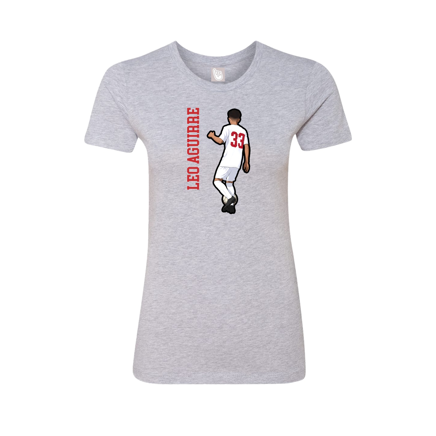 Womens Tee — Name Vertical in Grey