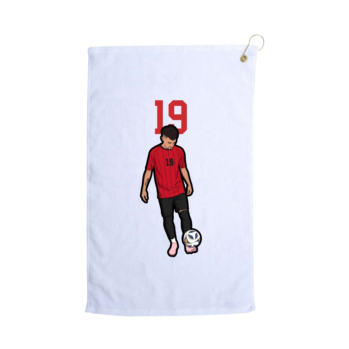 Golf Towel — Number Top in White