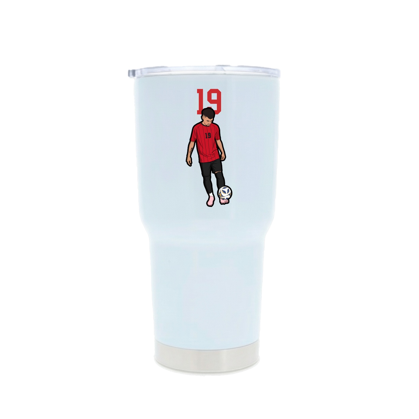 30oz Stainless Steel Tumbler — Number Top in White