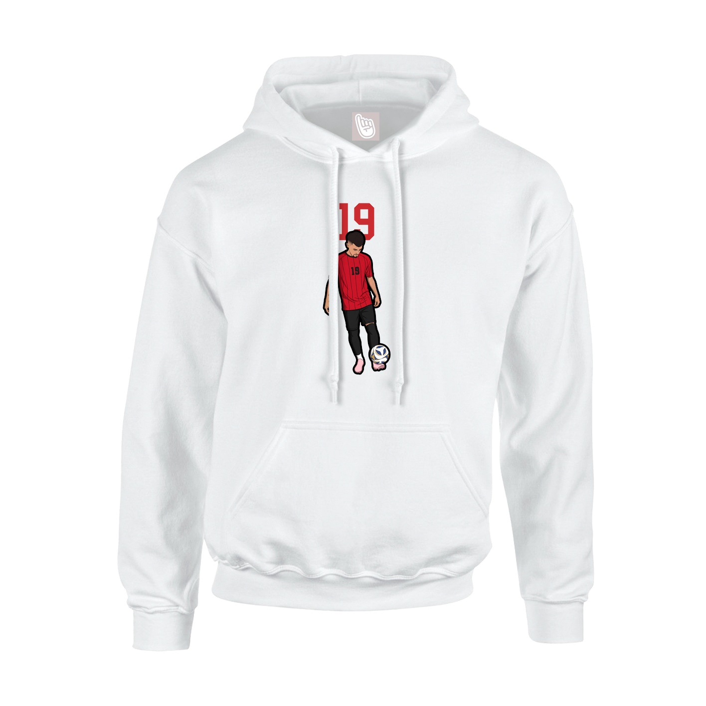 Youth Hoodie — Number Top in White