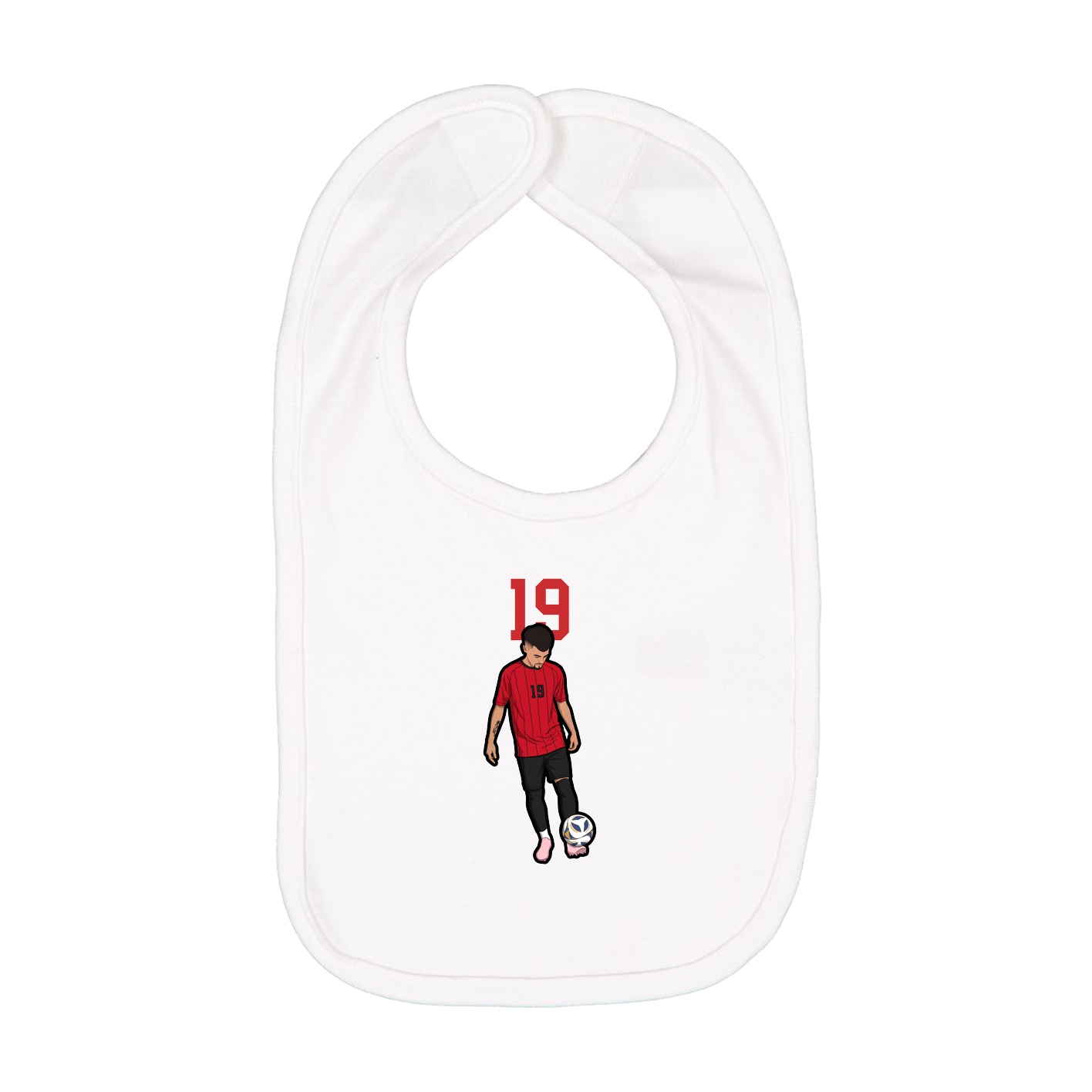 Infant Bib — Number Top in White