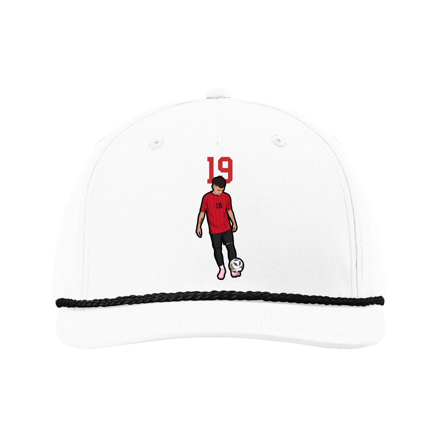 Five-Panel Classic Rope Cap — Number Top in White