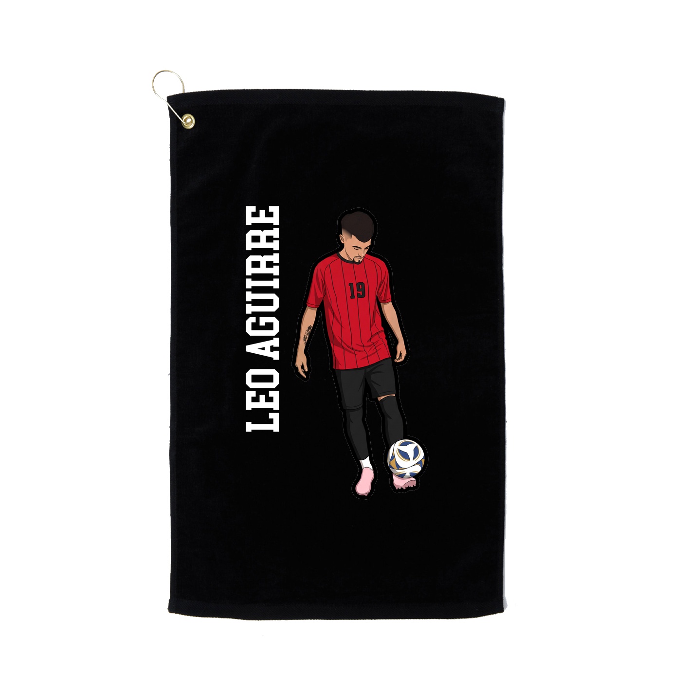 Golf Towel — Name Vertical in Black