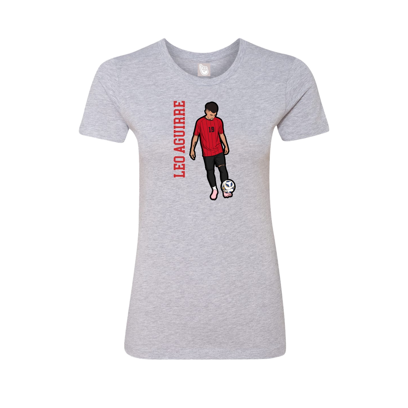 Womens Tee — Name Vertical in Grey
