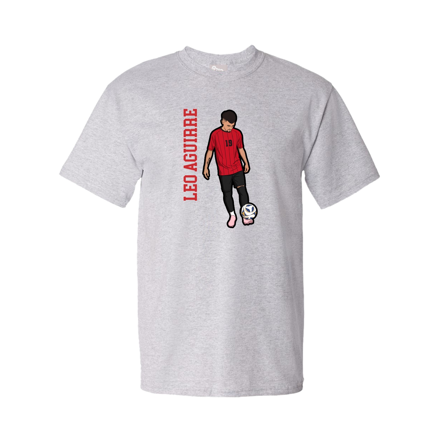Youth Tee — Name Vertical in Grey