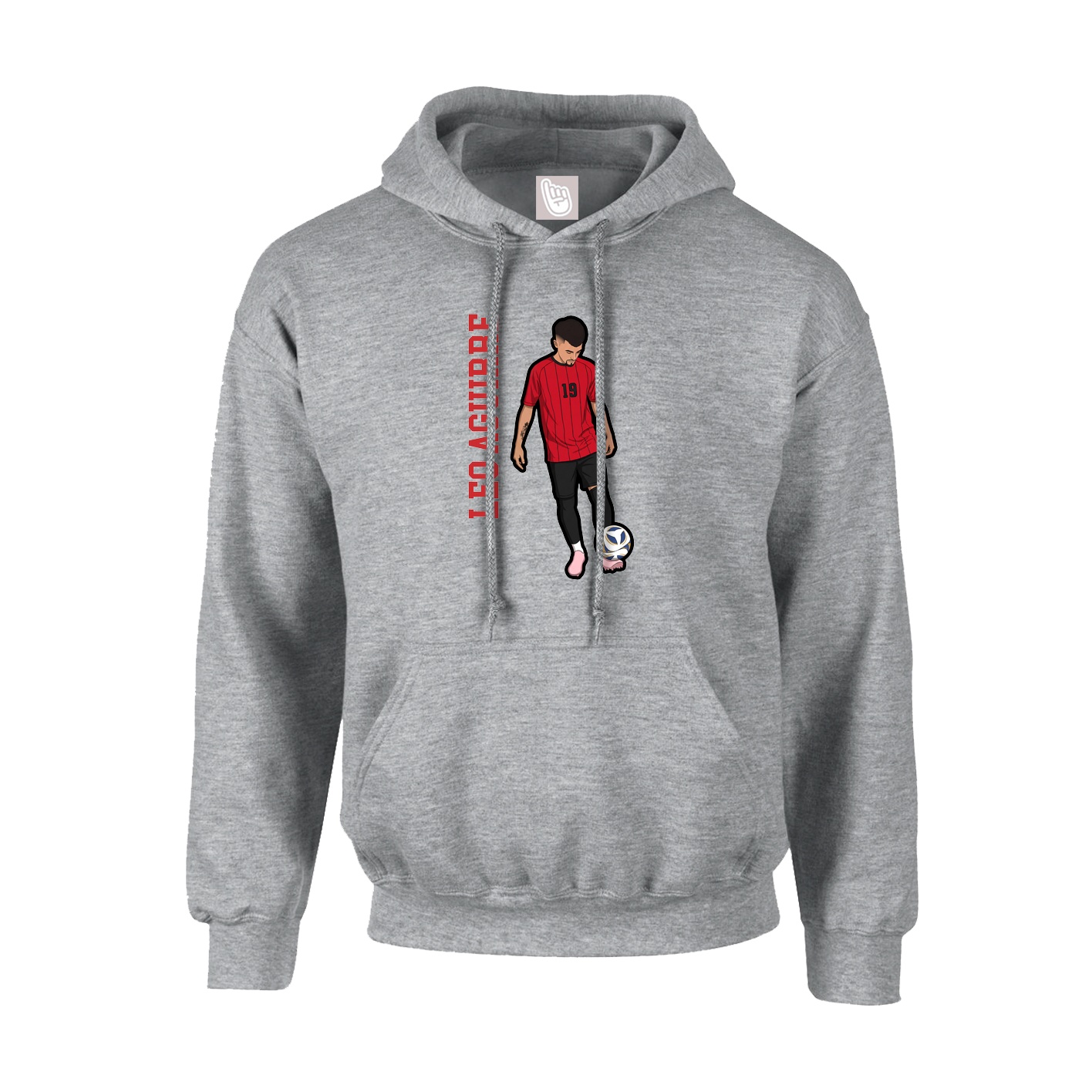 Hoodie — Name Vertical in Grey
