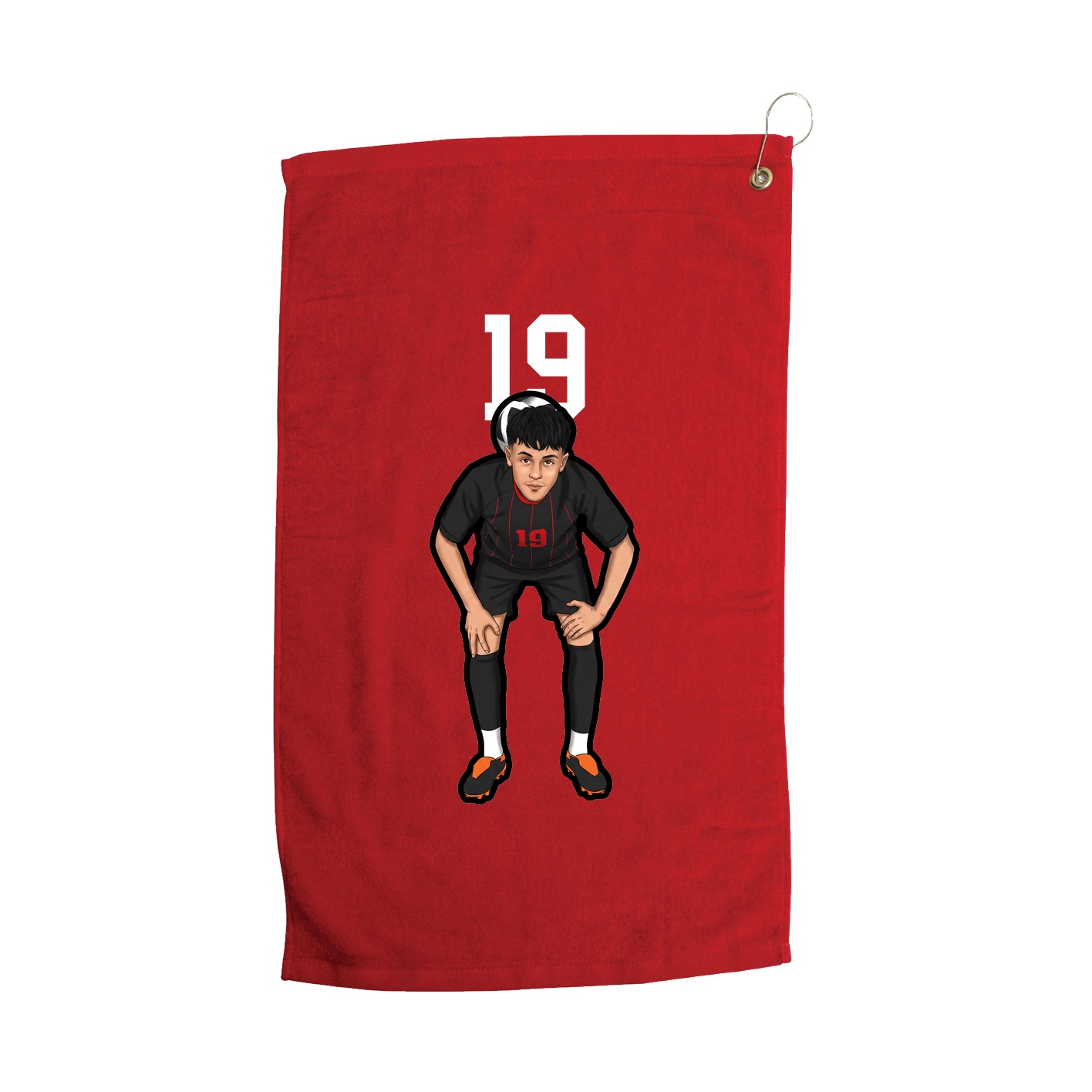 Golf Towel — Number Top in Red