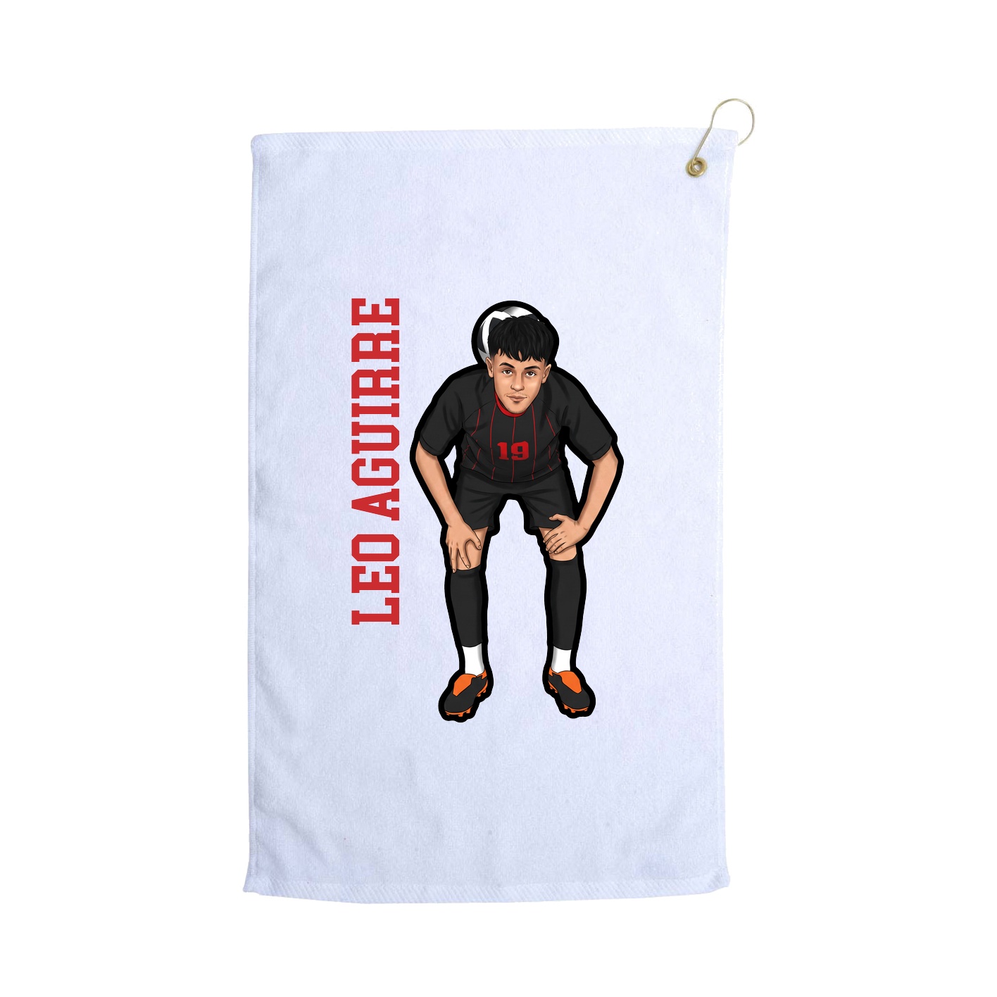 Golf Towel — Name Vertical in White
