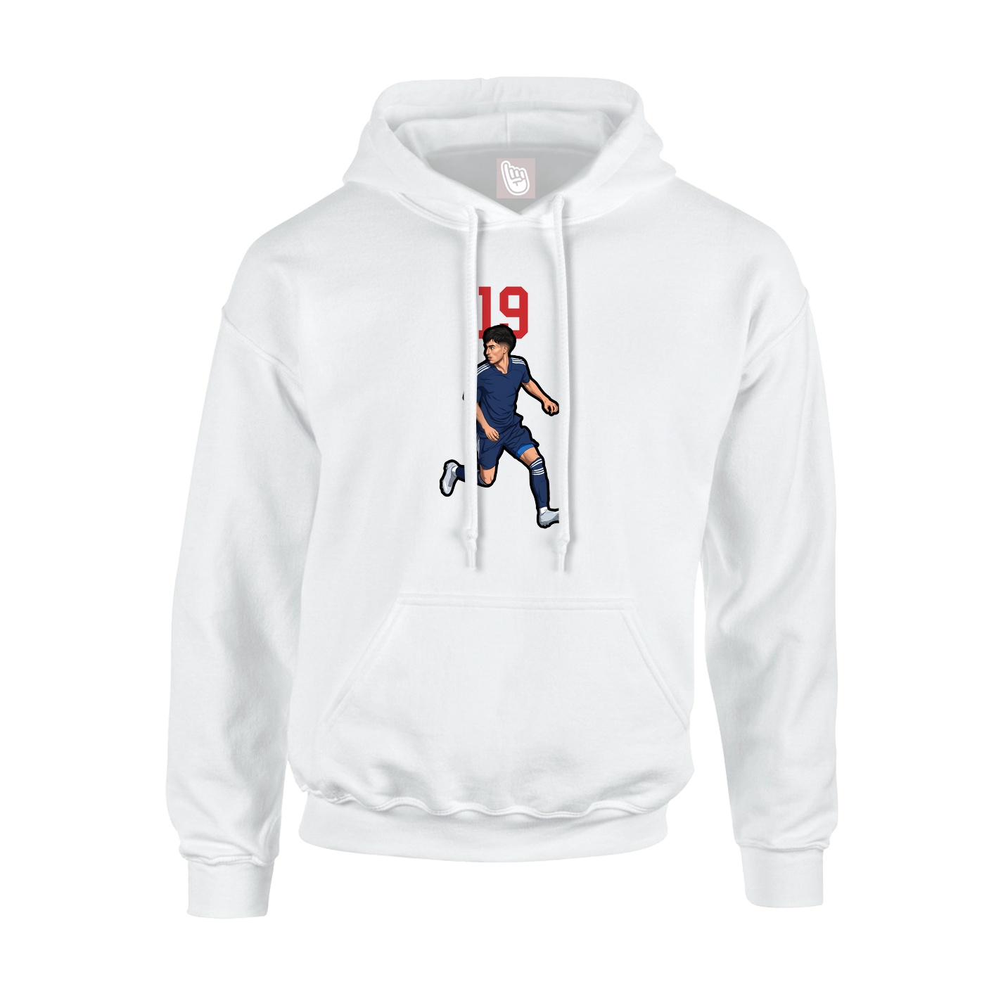 Youth Hoodie — Number Top in White