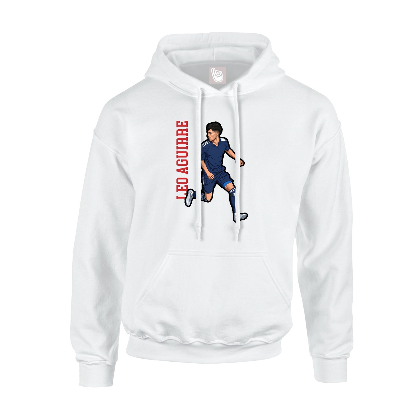 Youth Hoodie — Name Vertical in White