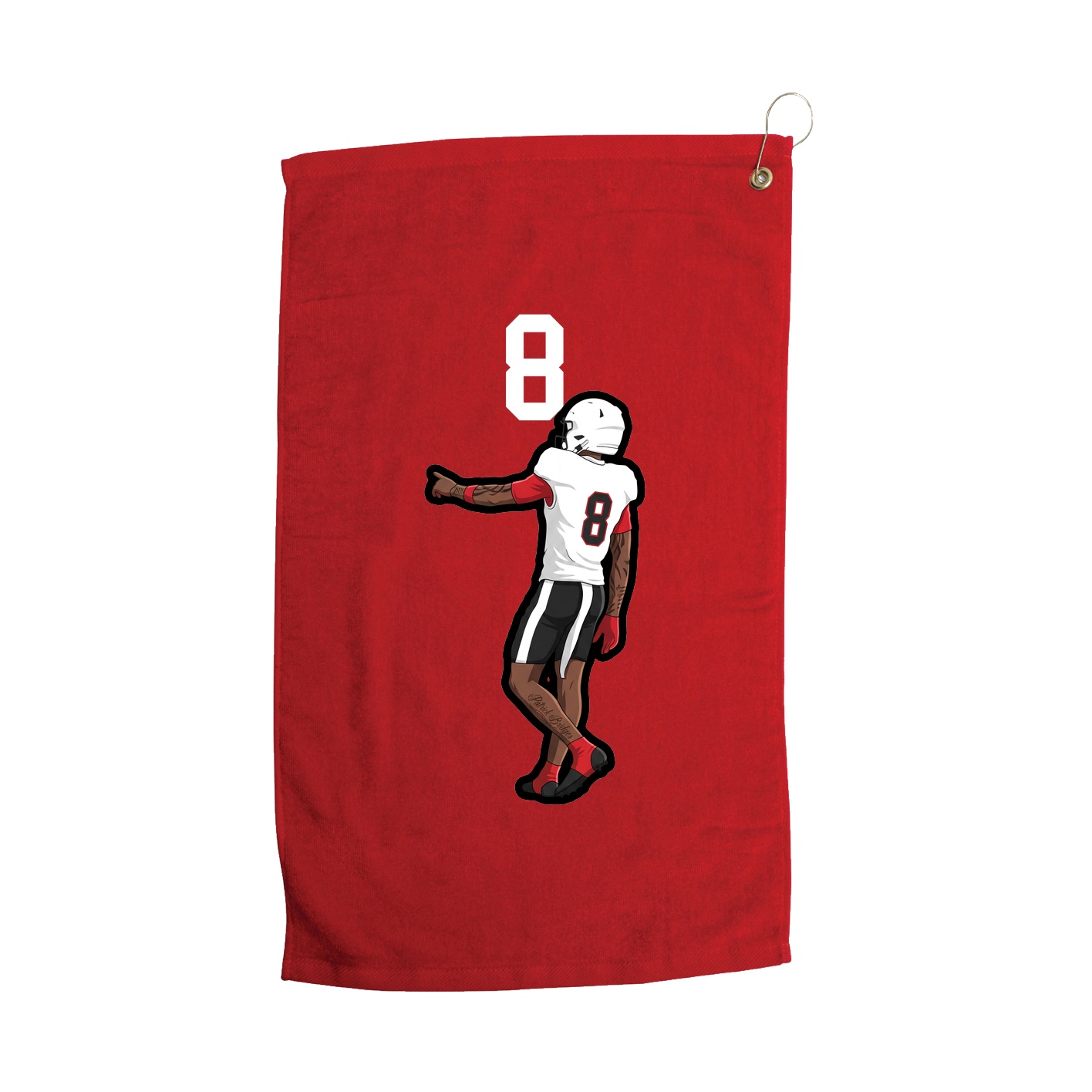 Golf Towel — Number Top in Red