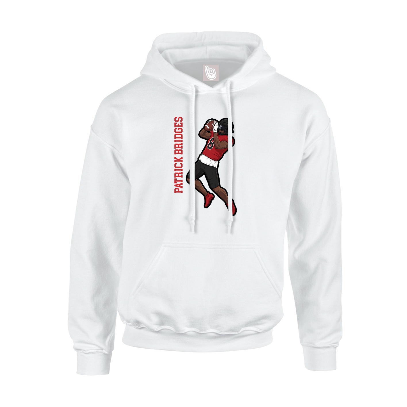 Hoodie — Name Vertical in White