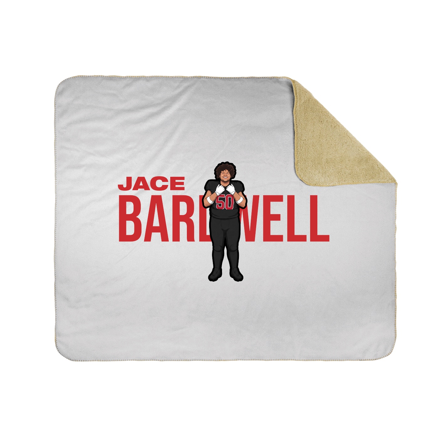 Throw Blanket — Player Name in White