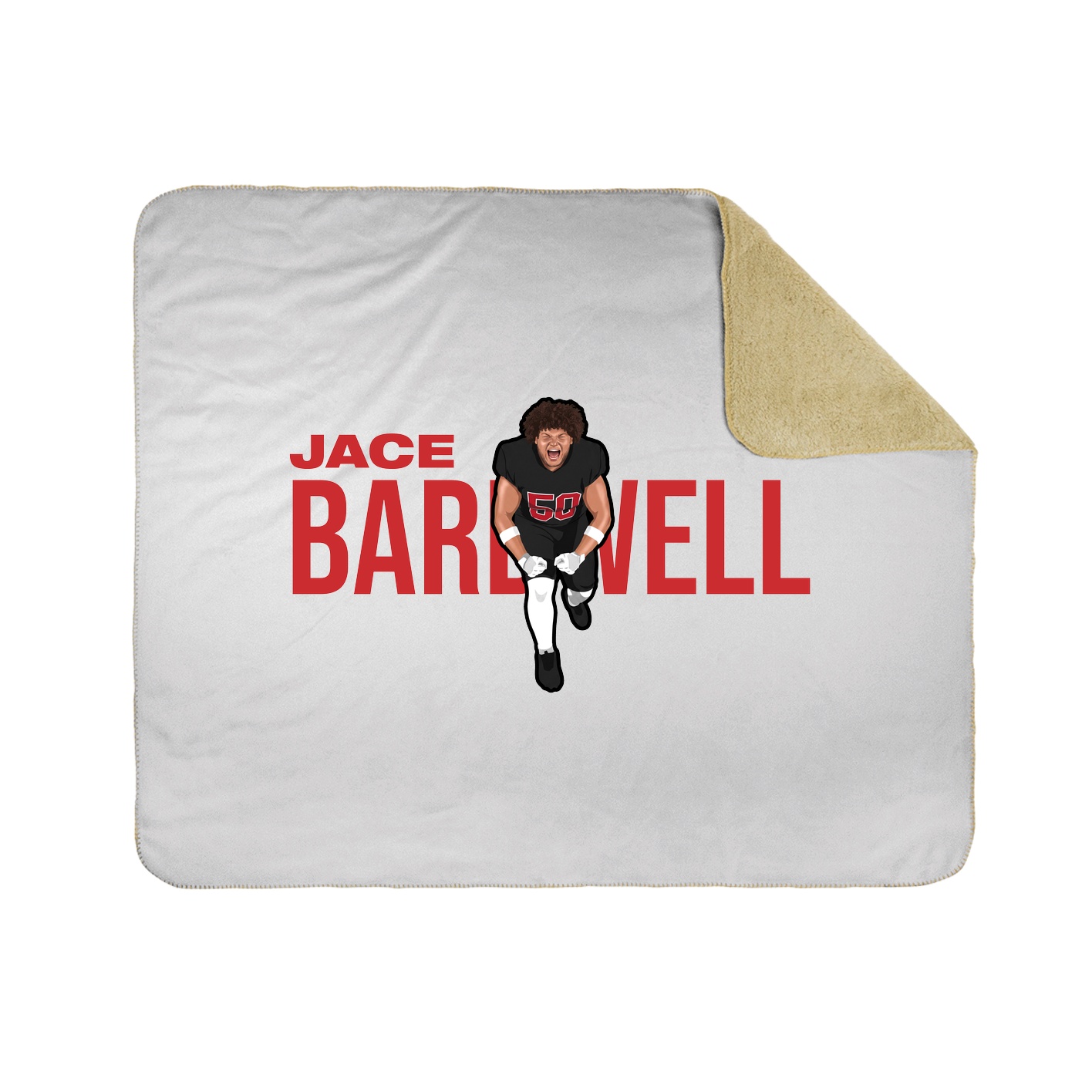 Throw Blanket — Player Name in White
