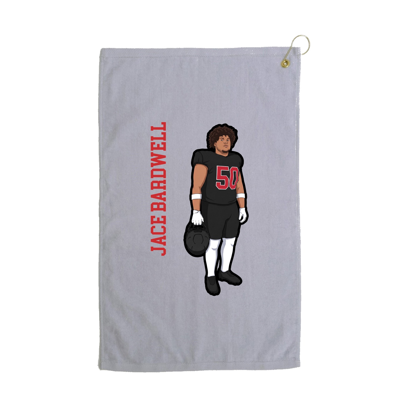 Golf Towel — Name Vertical in Grey