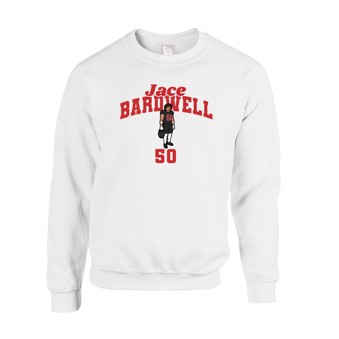 Fleece Crew — Signature Arch in White