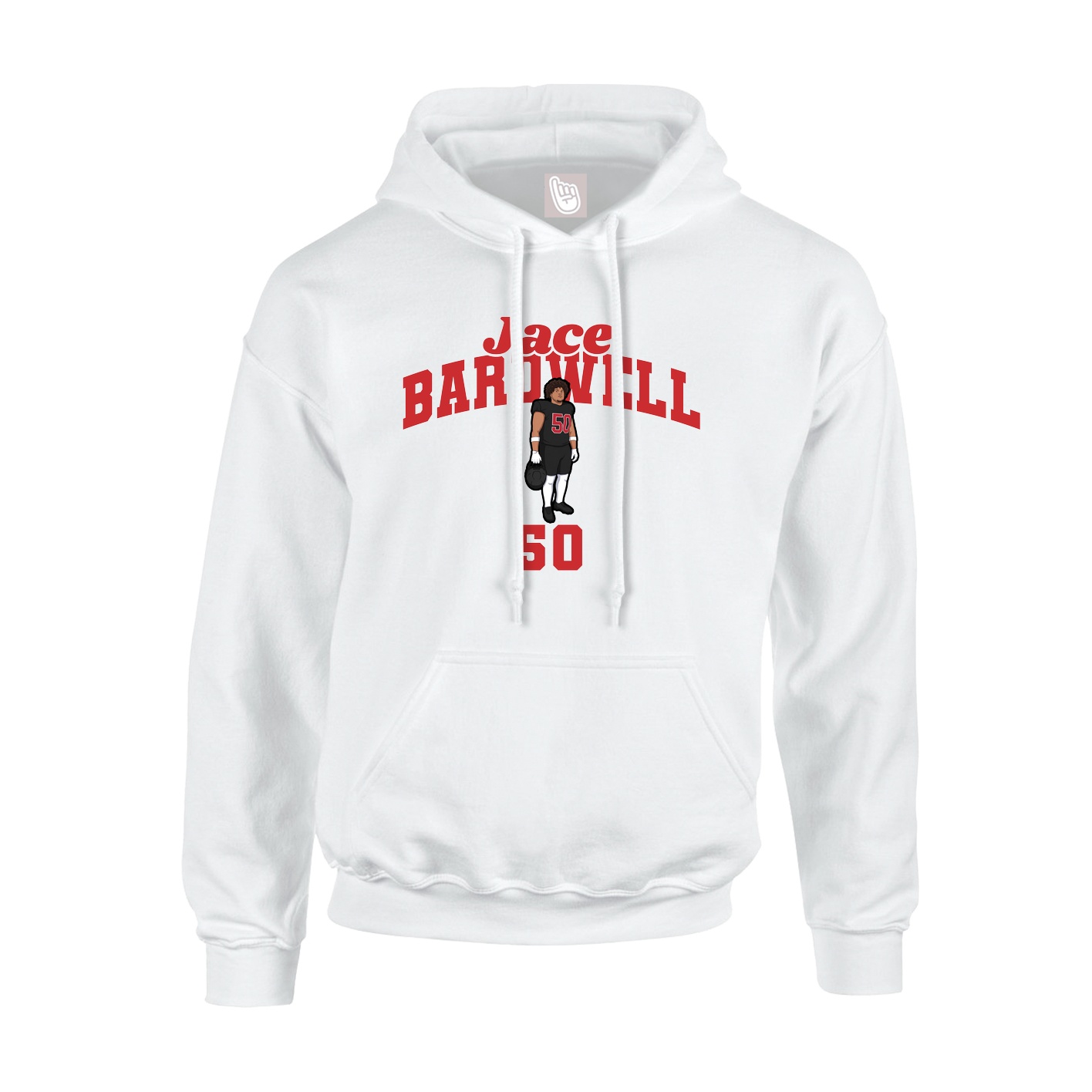 Youth Hoodie — Signature Arch in White