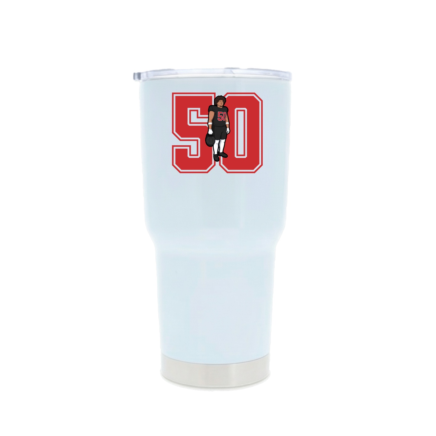 30oz Stainless Steel Tumbler — Number in White