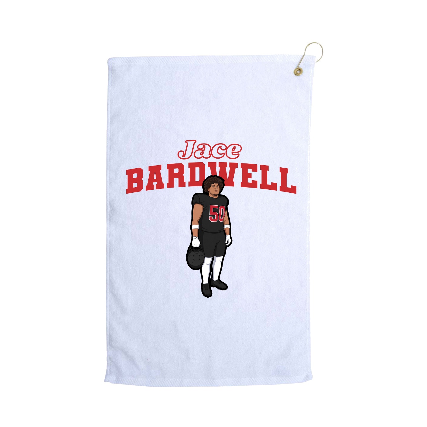 Golf Towel — Name Arch in White