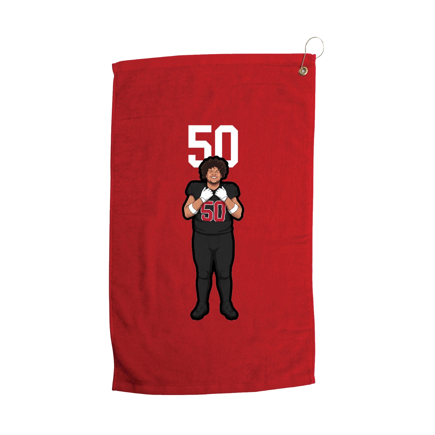 Golf Towel — Number Top in Red