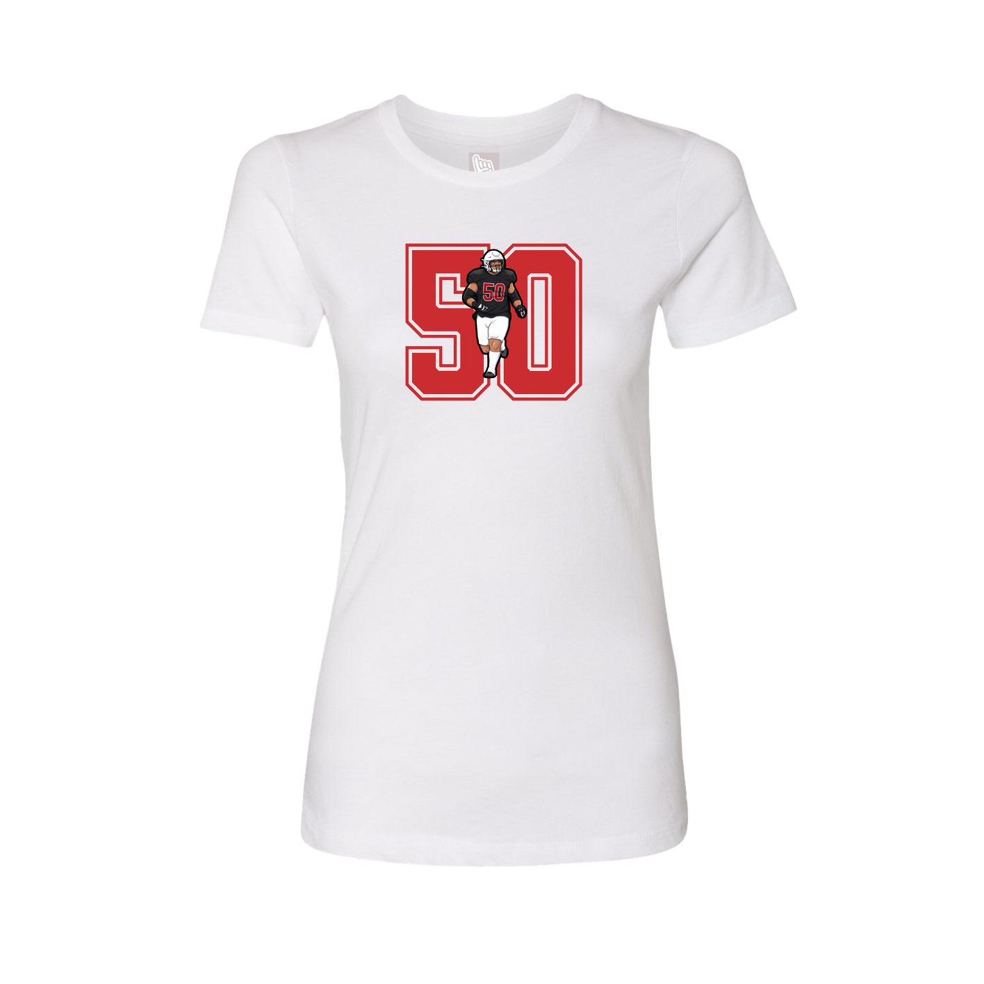 Fitted Women's Tee — Number in White