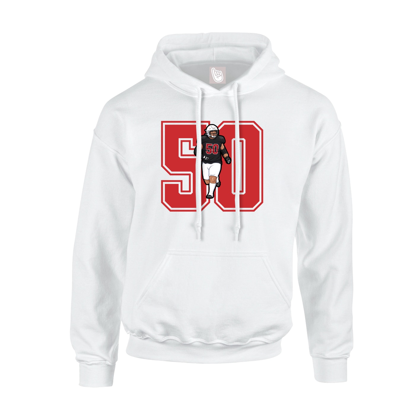 Hoodie — Number in White