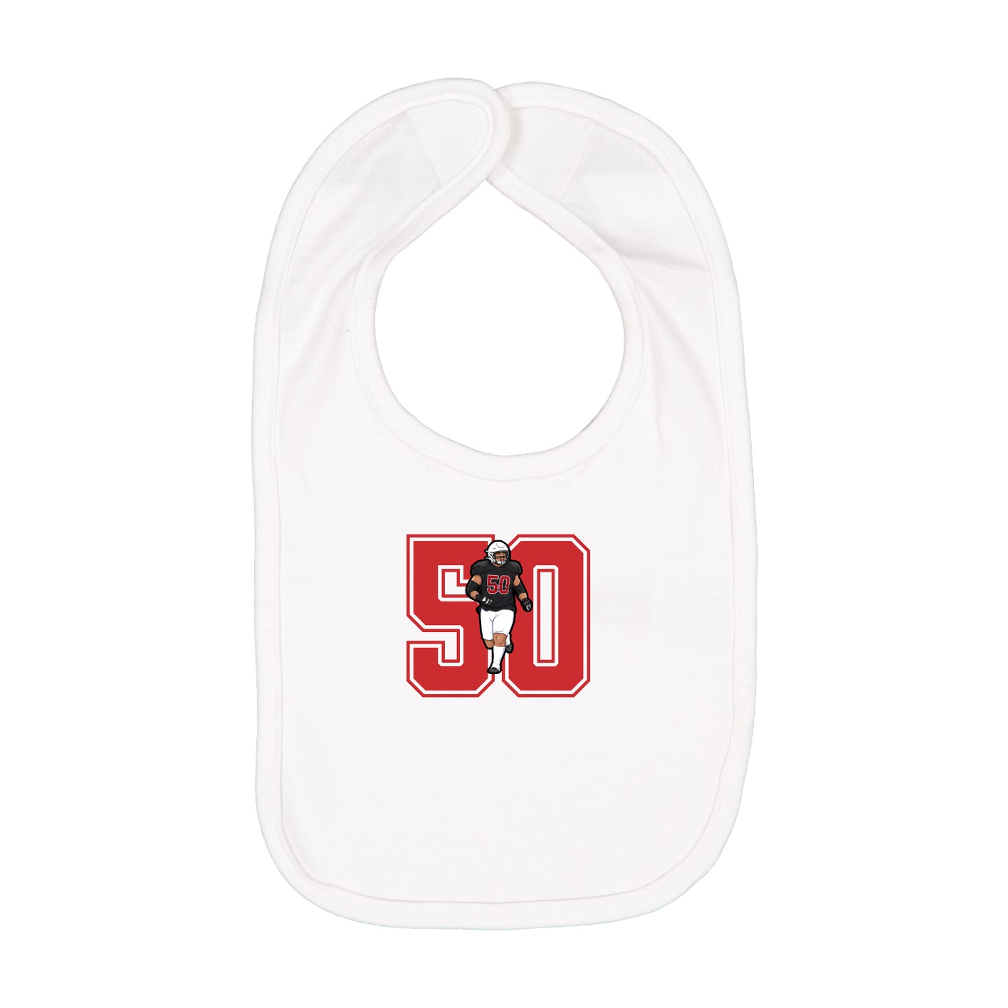 Infant Bib — Number in White