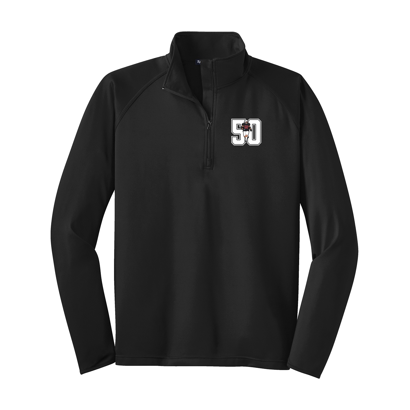 Q-Zip Pullover — Number in Black