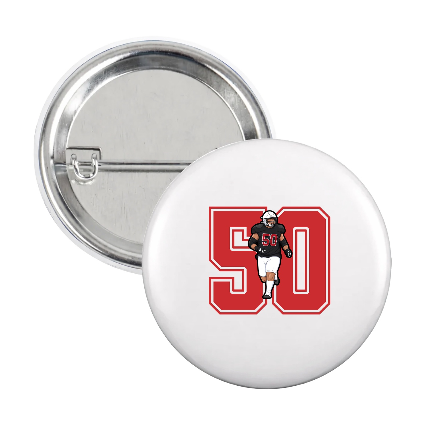 Game Day Button — Number in White