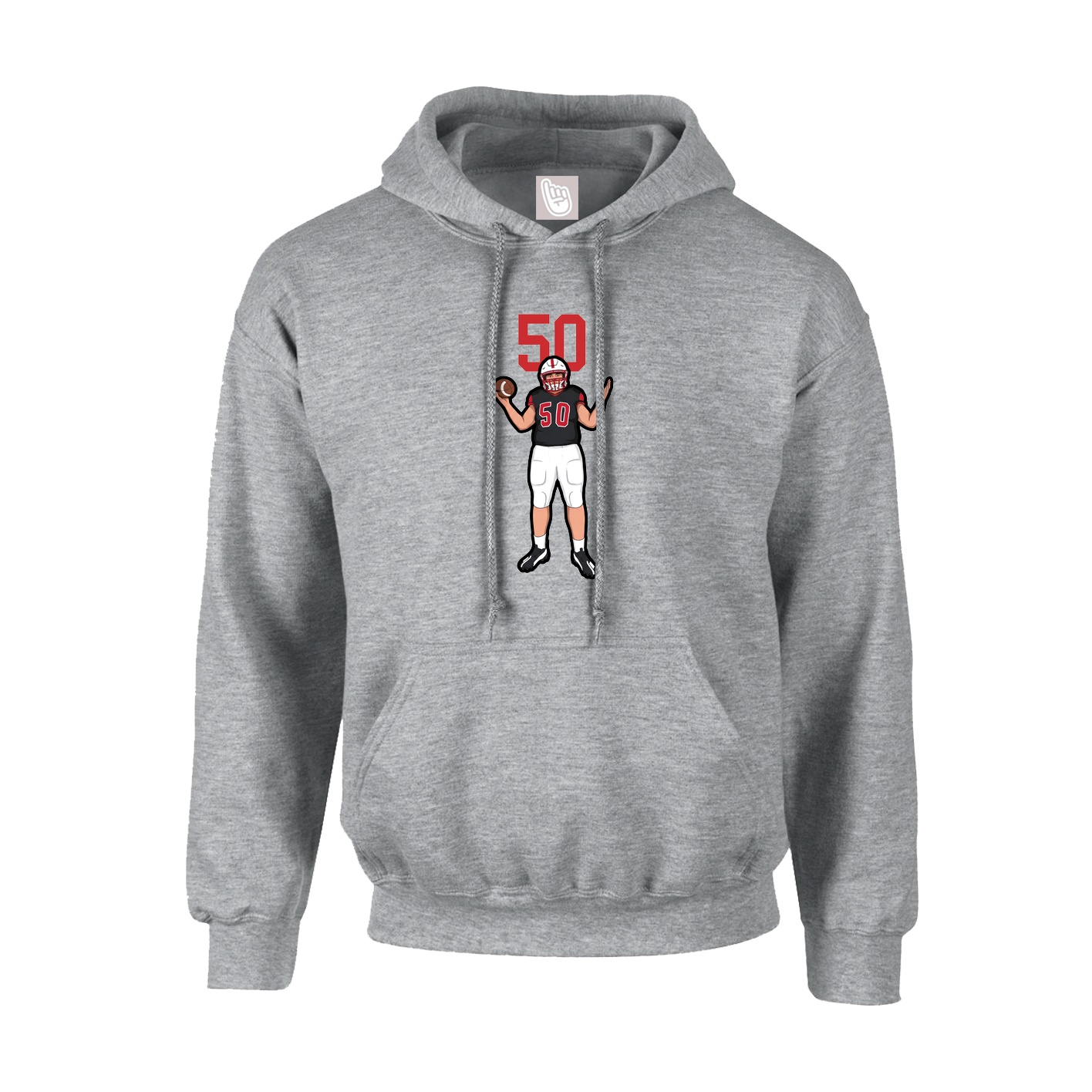 Hoodie — Number Top in Grey
