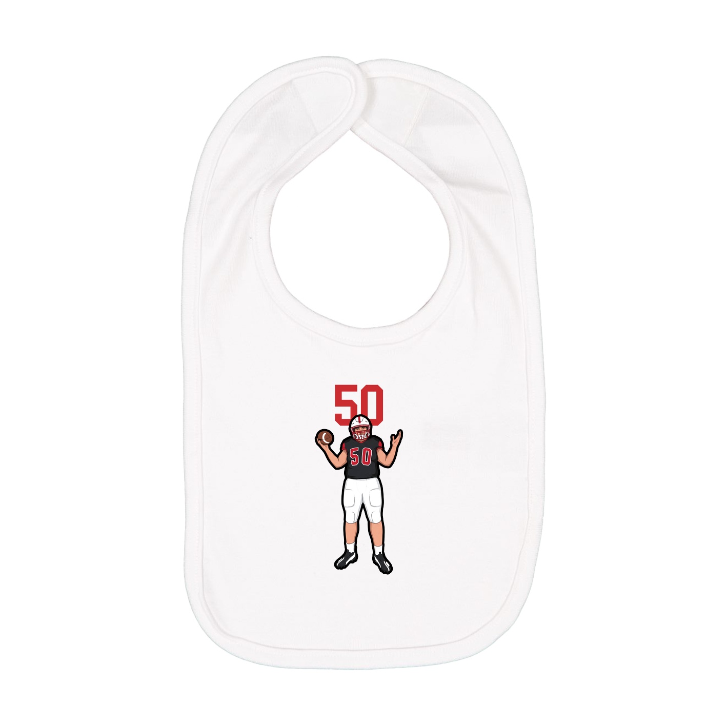 Infant Bib — Number Top in White