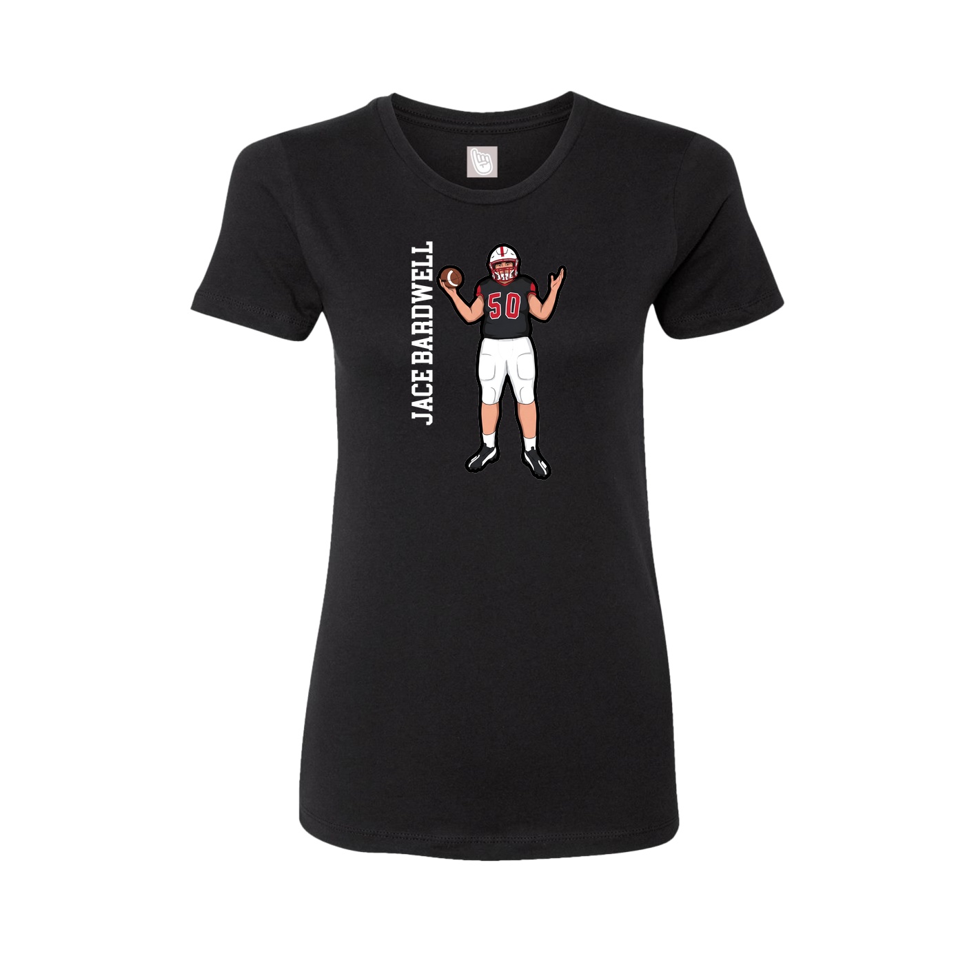 Womens Tee — Name Vertical in Black