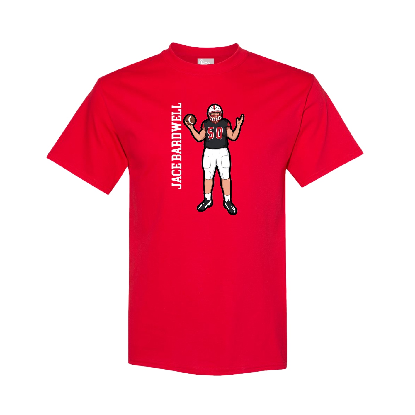 Youth Tee — Name Vertical in Red