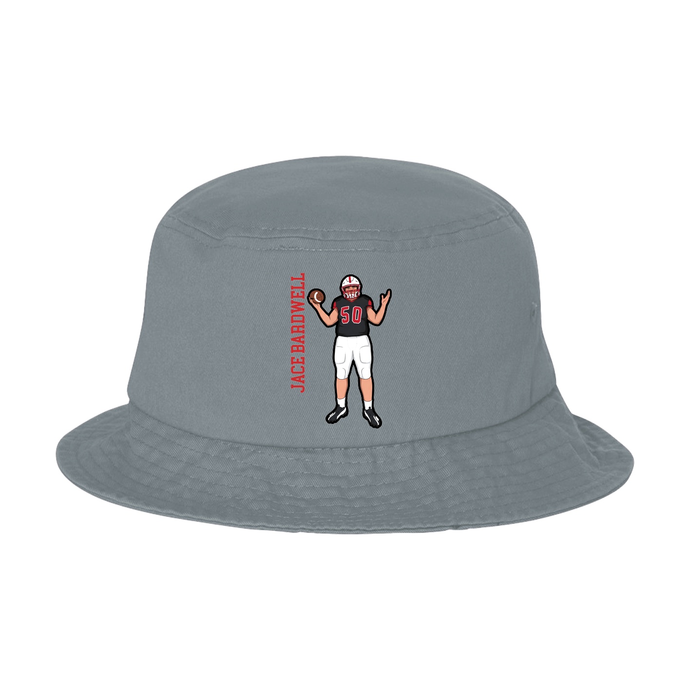 Bucket Cap — Name Vertical in Grey