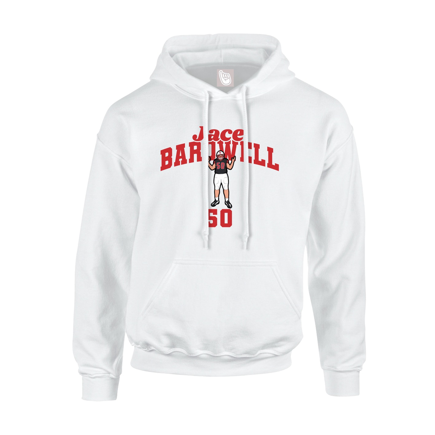 Hoodie — Signature Arch in White