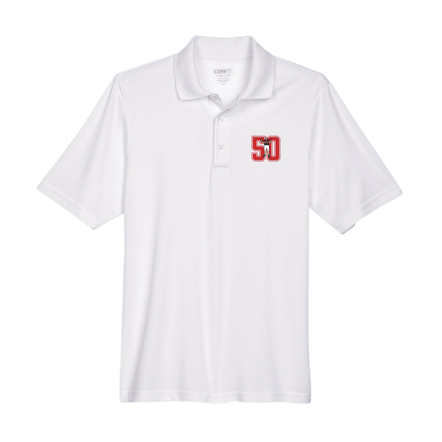 Performance Polo — Number in White