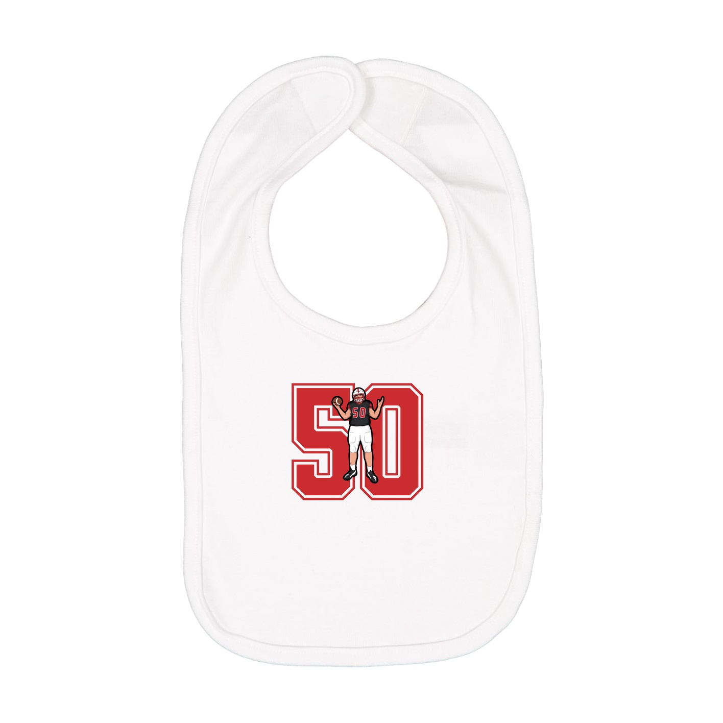Infant Bib — Number in White