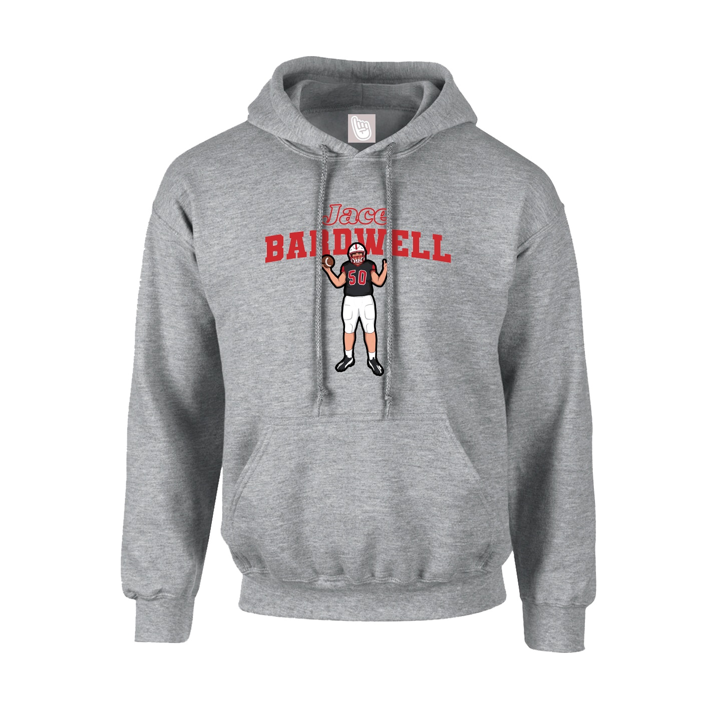 Youth Hoodie — Name Arch in Grey