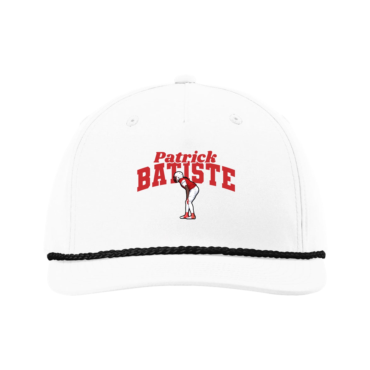 Five-Panel Classic Rope Cap — Signature Arch in White