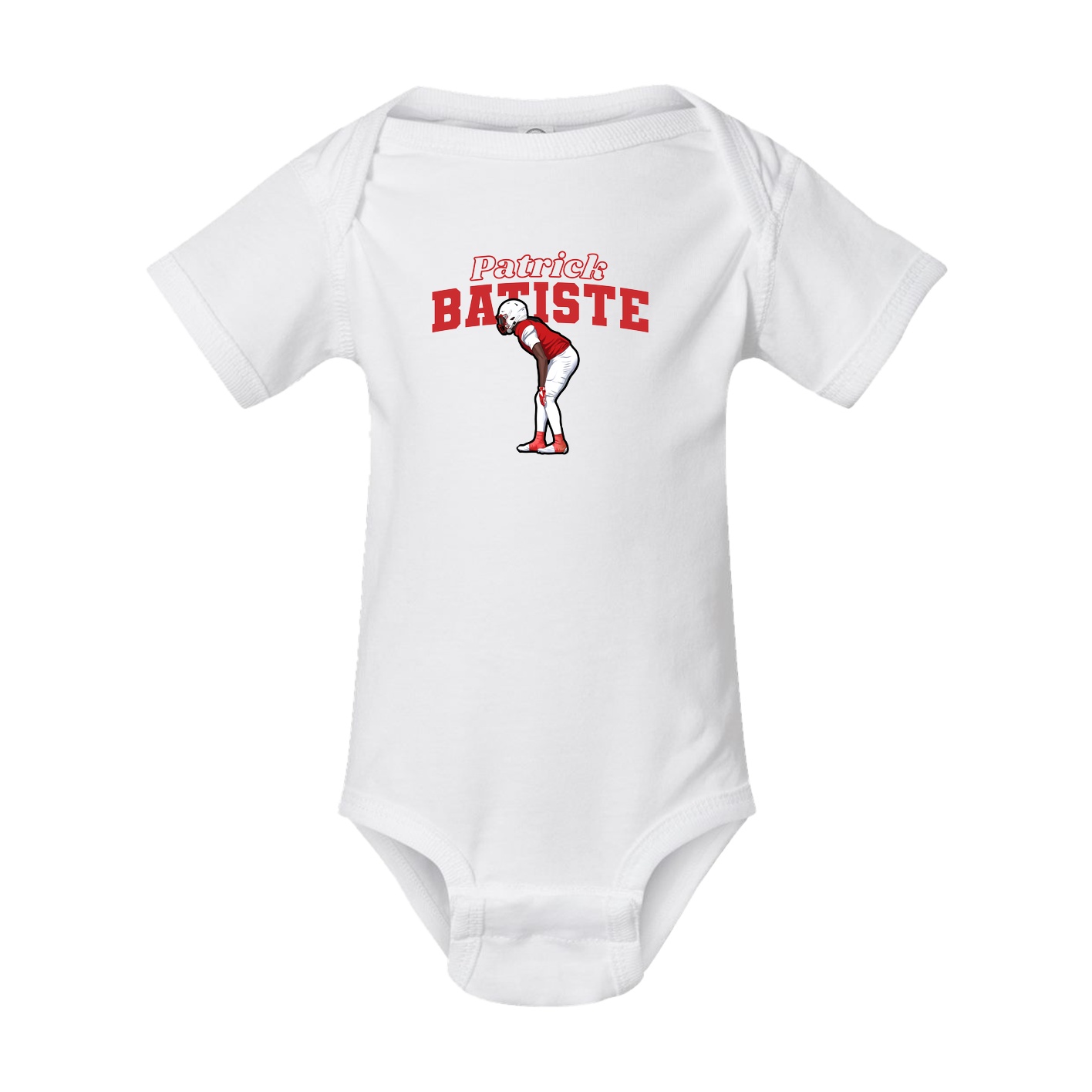 Baby Onesie — Name Arch in White