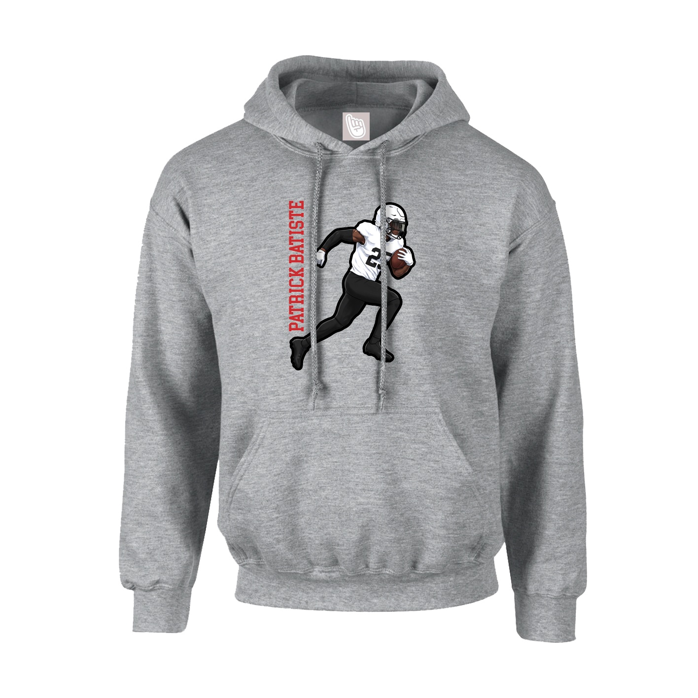Youth Hoodie — Name Vertical in Grey