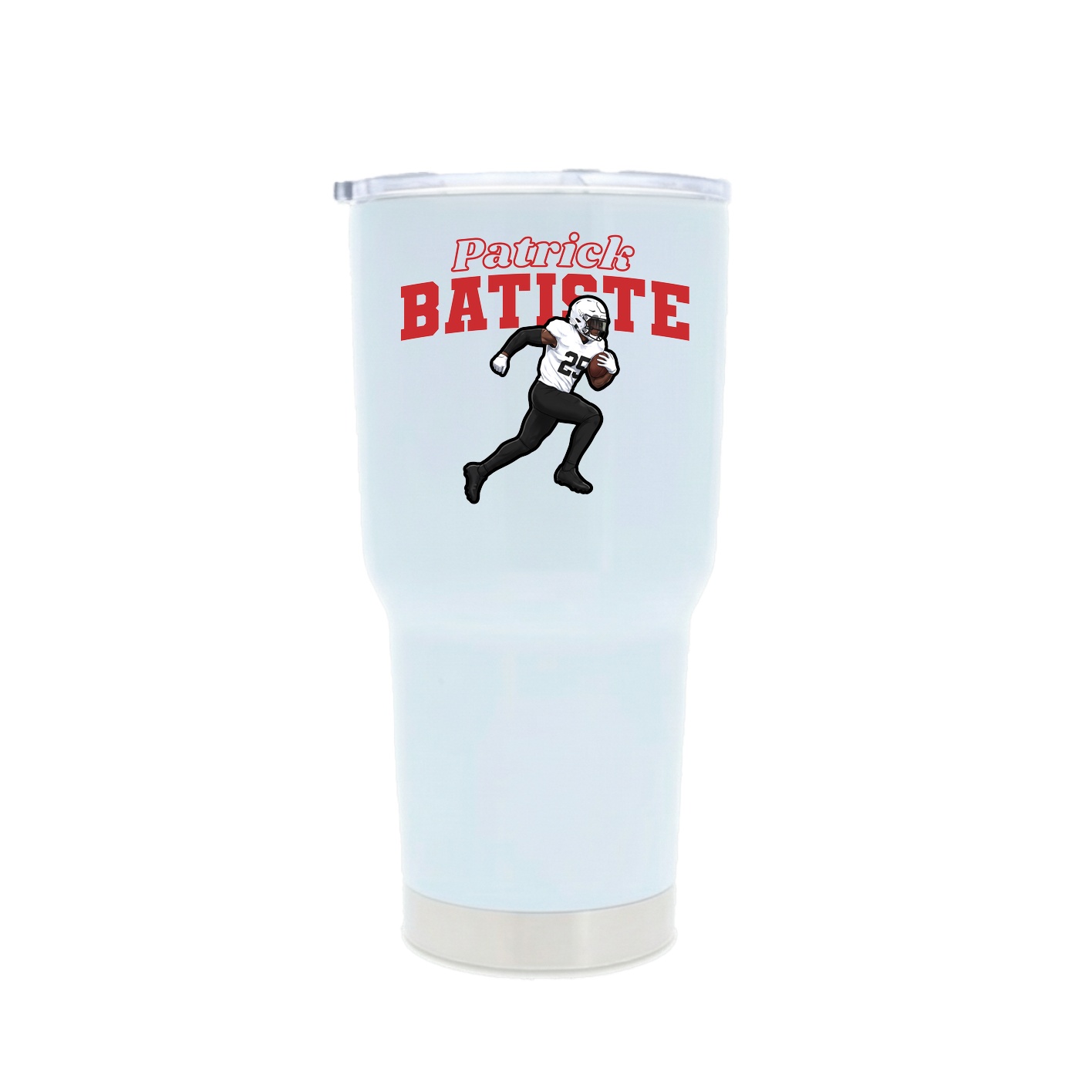 30oz Stainless Steel Tumbler — Name Arch in White