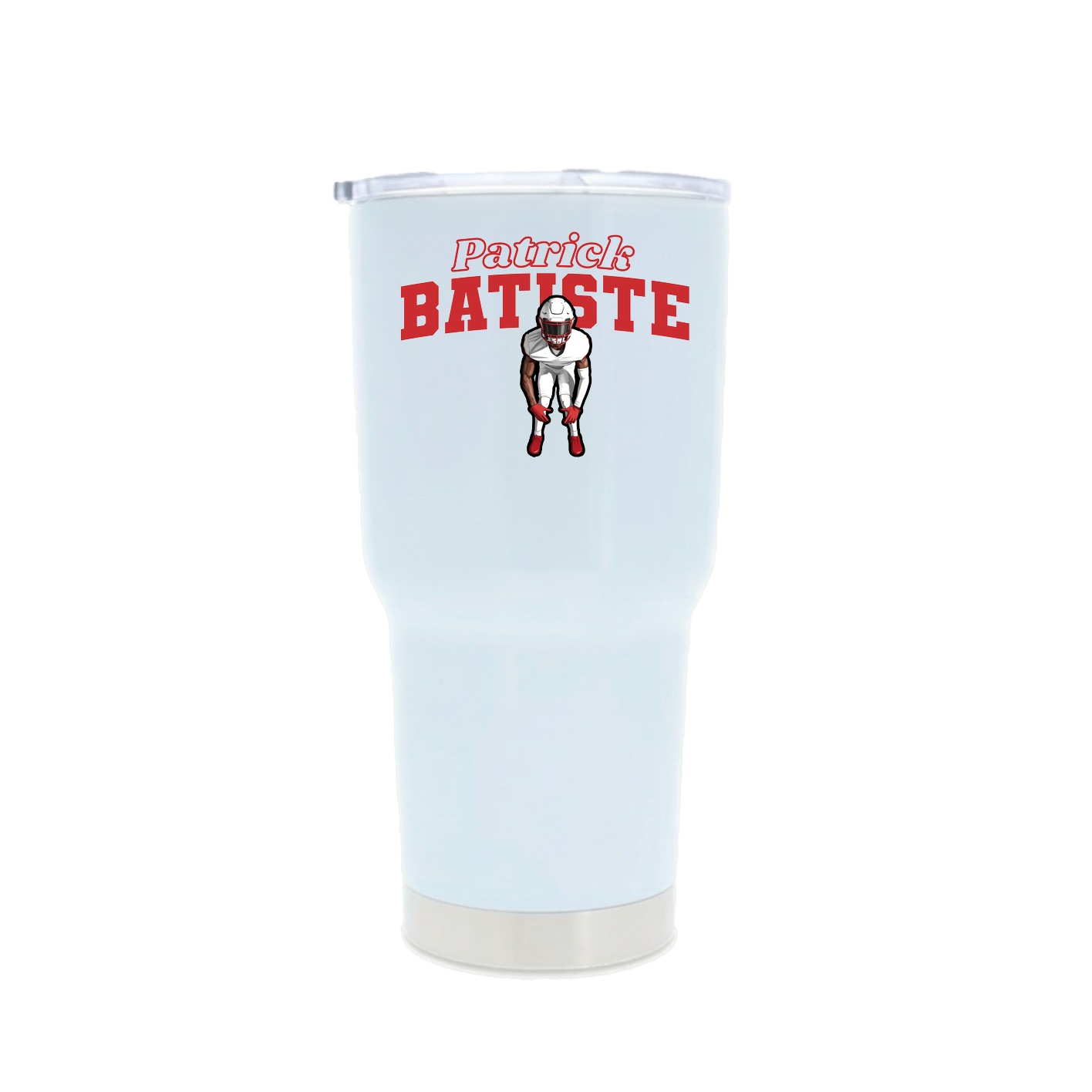 30oz Stainless Steel Tumbler — Name Arch in White