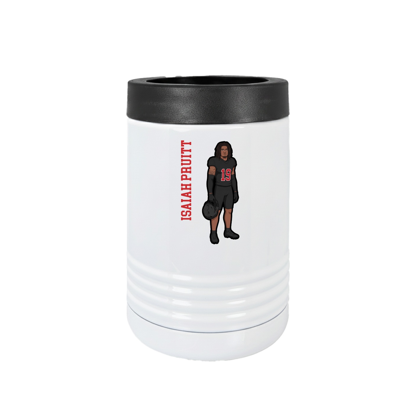 Beverage Holder — Name Vertical in White