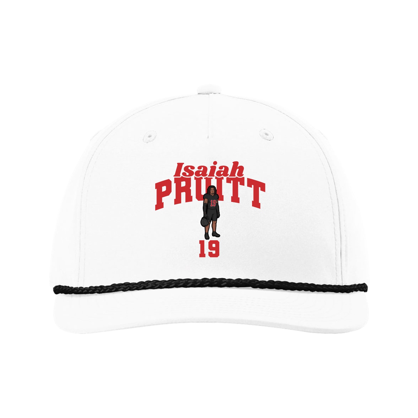 Five-Panel Classic Rope Cap — Signature Arch in White