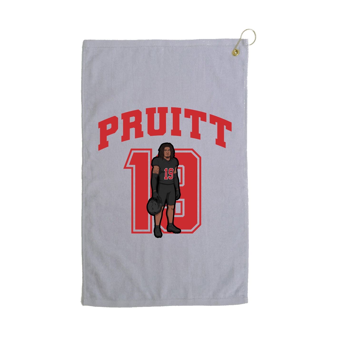 Golf Towel — Number in Grey