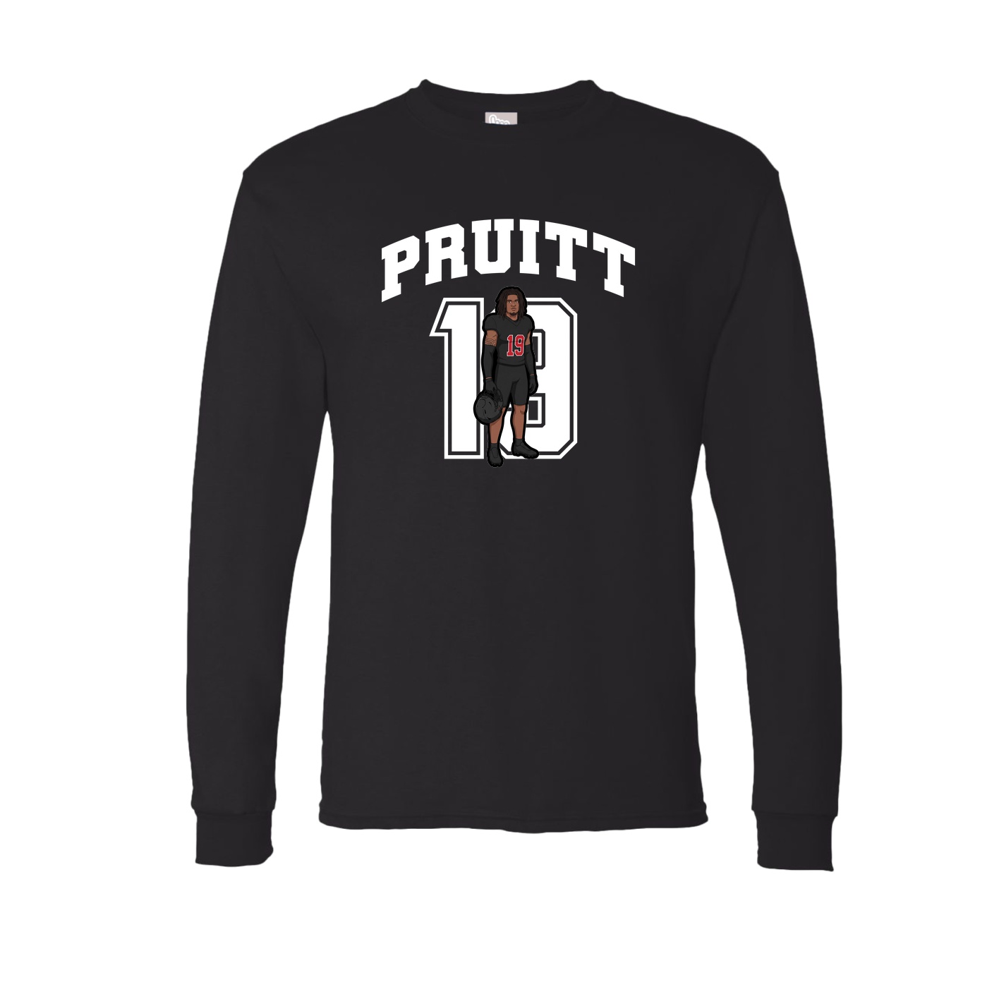 Long Sleeve Tee — Number in Black